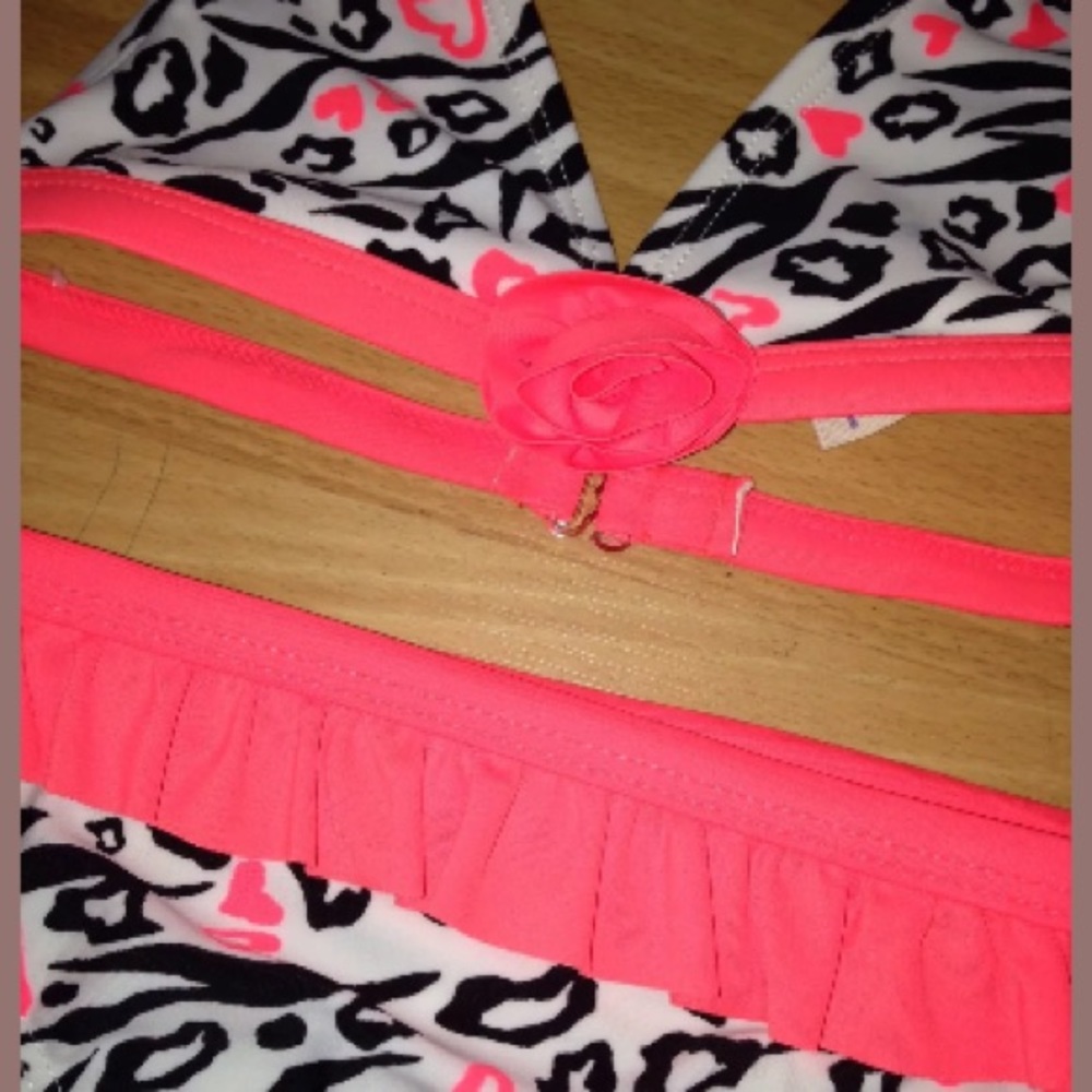 NWT Baby Bikini Top Bottom Leopard Ruffle Set - Picture 3 of 4